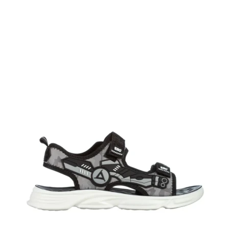 Детски сандали черни  със сиво от текстилен материал  Tihana