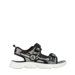 Детски сандали черни  със сиво от текстилен материал  Tihana