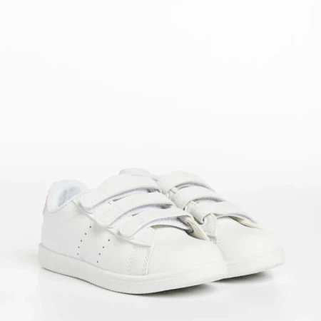 Детски спортни обувки  бели с розово от еко кожа  Faydra