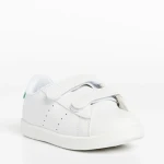 Детски спортни обувки  бели със зелено  от еко кожа  Frost