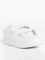 Детски спортни обувки  бели със зелено от еко кожа  Frost