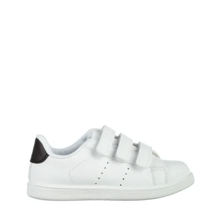 Детски спортни обувки  бели с черно  от еко кожа  Frost