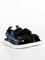 Детски сандали черни  със синьо от текстилен материал  Tihana