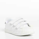 Детски спортни обувки  бели с черно  от еко кожа  Frost