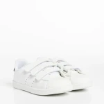 Детски спортни обувки  бели с черно  от еко кожа  Frost