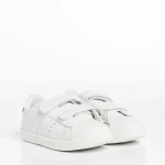 Детски спортни обувки  бели със зелено  от еко кожа  Frost