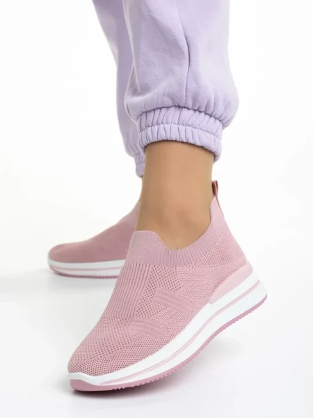 Дамски спортни обувки  розови  от текстилен материал  Moira