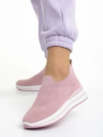 Дамски спортни обувки  розови  от текстилен материал  Moira