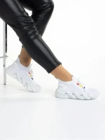Дамски спортни обувки  бели от текстилен материал  Ankita