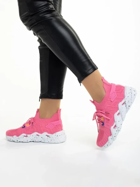 Дамски спортни обувки  цикламени  от текстилен материал  Ankita