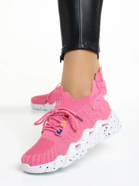 Дамски спортни обувки  цикламени  от текстилен материал  Ankita
