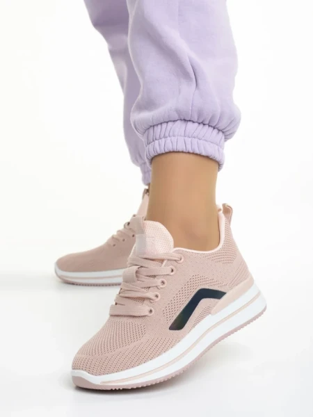 Дамски спортни обувки  розови  от текстилен материал  Lovella