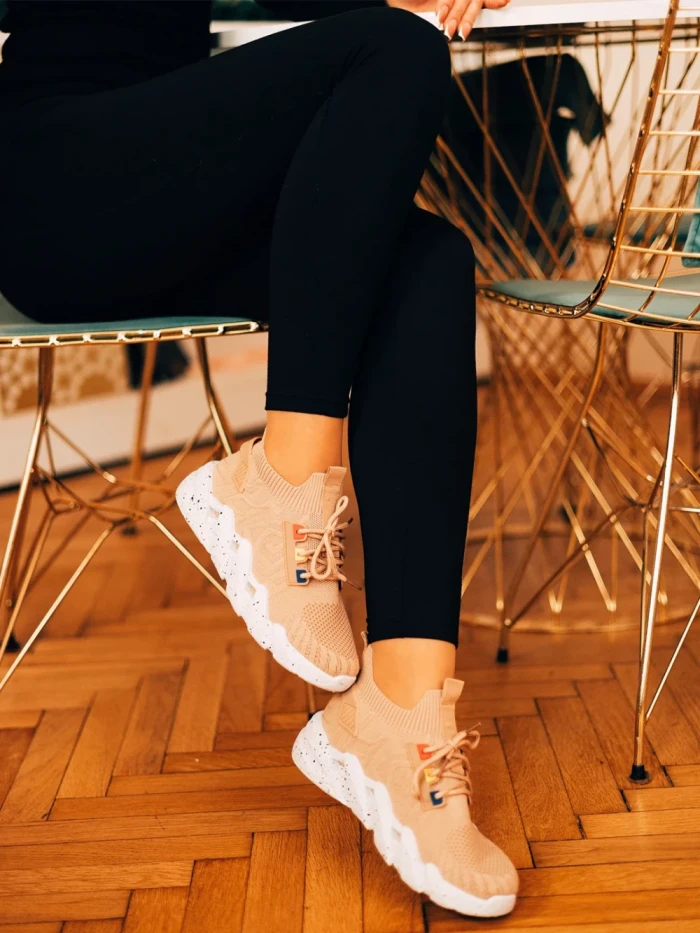 Дамски спортни обувки  бежови  от текстилен материал  Ankita