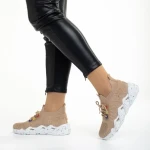 Дамски спортни обувки  бежови  от текстилен материал  Ankita