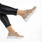 Дамски спортни обувки  бежови  от текстилен материал  Ankita