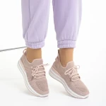 Дамски спортни обувки  розови  от текстилен материал  Aryana