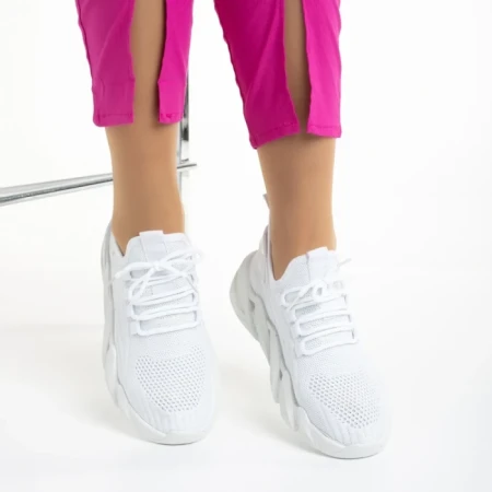 Дамски спортни обувки  бели от текстилен материал  Leanna