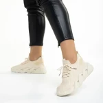 Дамски спортни обувки  бежови  от текстилен материал  Leanna