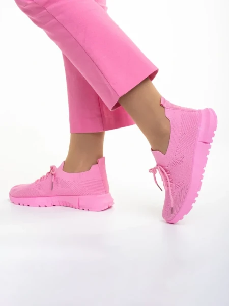 Дамски спортни обувки  цикламени  от текстилен материал  Dasa