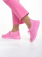 Дамски спортни обувки  цикламени  от текстилен материал  Dasa