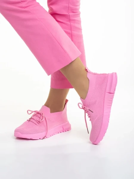 Дамски спортни обувки  цикламени  от текстилен материал  Dasa