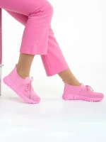 Дамски спортни обувки  цикламени  от текстилен материал  Dasa