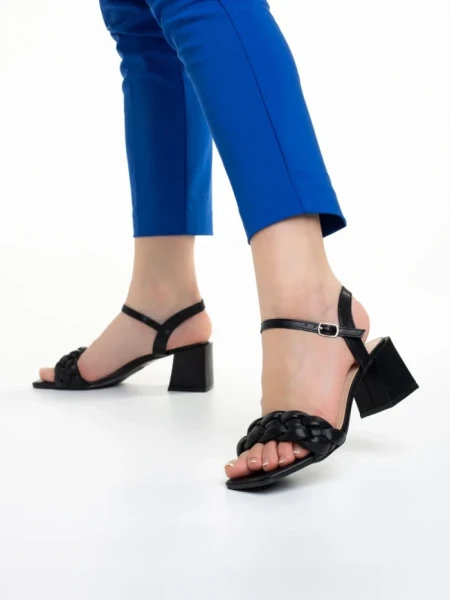 Дамски сандали  черни  от еко кожа Cintia