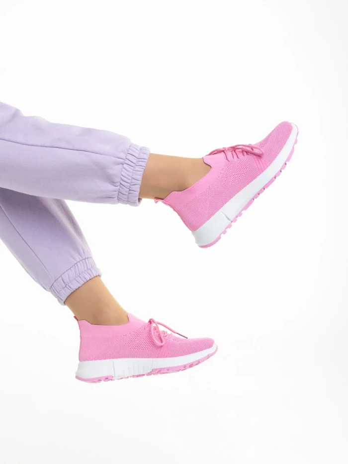 Дамски спортни обувки  цикламени от текстилен материал  Almas