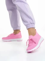 Дамски спортни обувки  цикламени от текстилен материал  Almas