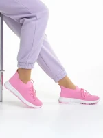 Дамски спортни обувки  цикламени от текстилен материал  Almas