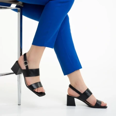 Дамски сандали  черни  от еко кожа Antanina