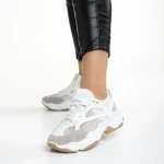 Дамски спортни обувки  сиви с бяло от текстилен материал  Rama