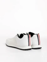 Мъжки спортни обувки бели  от еко кожа и текстилен материал  Zander