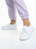 Дамски спортни обувки  бели  от текстилен материал  Dasa