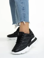 Дамски спортни обувки  черни  от текстилен материал  Wera