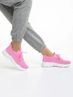 Дамски спортни обувки  цикламени  от текстилен материал  Velia