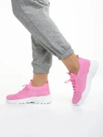 Дамски спортни обувки  цикламени  от текстилен материал  Velia