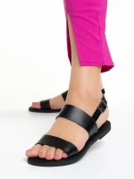 Дамски сандали  черни  от еко кожа  Lauressa