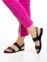 Дамски сандали  черни  от еко кожа  Lauressa