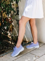 Дамски спортни обувки  лилави  от текстилен материал  Velia