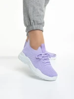 Дамски спортни обувки  лилави  от текстилен материал  Velia