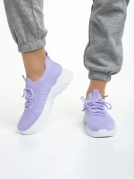 Дамски спортни обувки  лилави  от текстилен материал  Velia