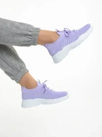 Дамски спортни обувки  лилави  от текстилен материал  Velia