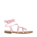 Дамски сандали  розови  от текстилен материал  Nesrin