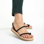 Дамски сандали  черни  от текстилен материал  Nettie