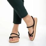 Дамски сандали  черни  от текстилен материал  Nettie