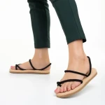 Дамски сандали  черни  от текстилен материал  Nettie