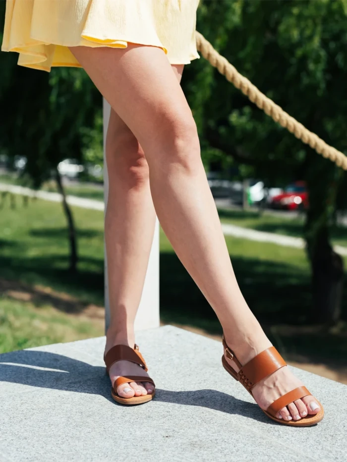 Дамски сандали  кафяви  от еко кожа  Mirabelle