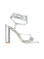 Дамски сандали  сребристи  от еко кожа  Radana