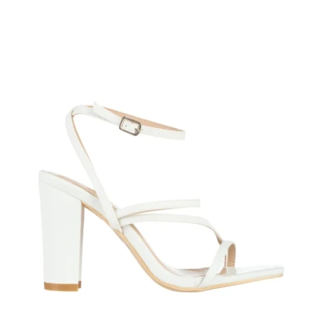 Дамски сандали  бели  от еко кожа  Roksana